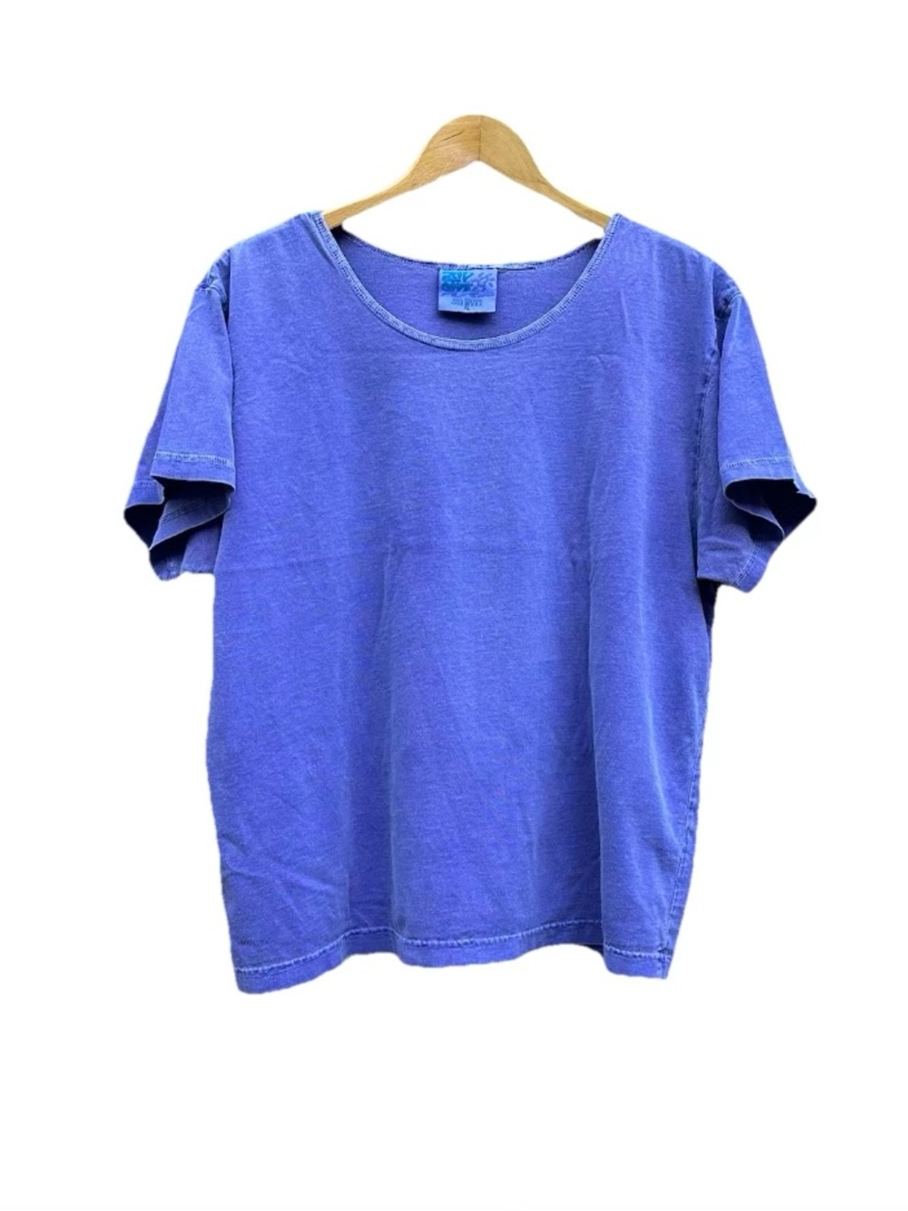 Vintage Zip Code T-Shirt Purple Acid Wash Womens XL Boxy Short Sleeve 90s Y2K